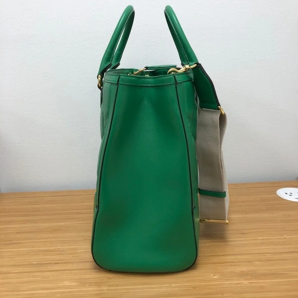 Gucci GG Matelasse Tote Women Large Green Leather Quilted Gold Hardware Bag